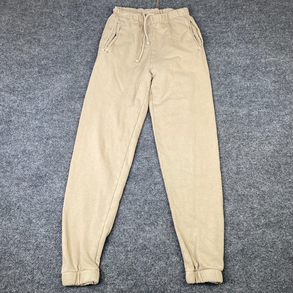 Joah Brown French Terry Jogger Pants Sand Beige XS/S High Waisted Sweatpants